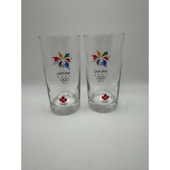 2 Vintage 1998 Nagano Japan Winter Olympics Canada 12 oz Tumbler Glasses - Picture 7 of 8